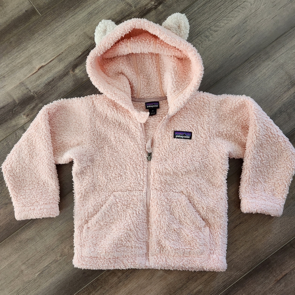 Toddler Patagonia pink bear fleece, 2T